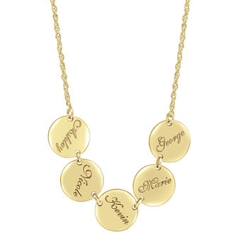 Personalized Family Name Disc Pendant Necklace