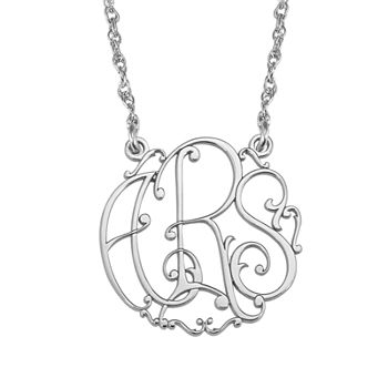 Personalized 20mm Ivy Monogram Initials Pendant Necklace