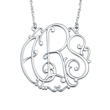Personalized 30mm Ivy Monogram Initials Pendant Necklace