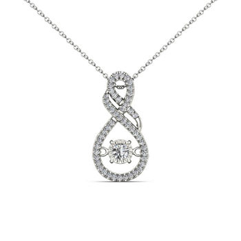 Love in Motion Womens 1/2 CT. T.W. Genuine White Diamond 10K Gold Infinity Pendant