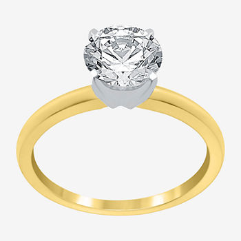 Ever Star Womens 1 1/2 CT. T.W. Lab Grown White Diamond 14K Gold Round Solitaire Engagement Ring