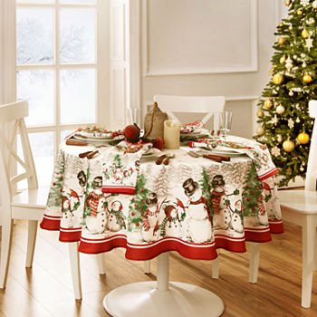 Elrene Home Fashions Snowman Winterland Tablecloth