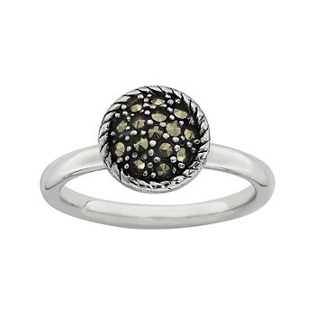 Personally Stackable Marcasite Sterling Silver Stackable Ring