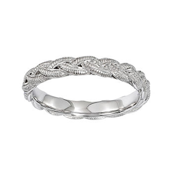 Personally Stackable Sterling Silver Twisted Rope Stackable Ring