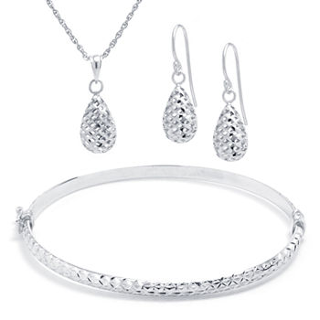 Diamond Cut Sterling Silver 3-pc. Jewelry Set