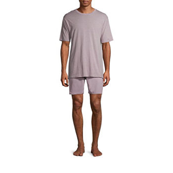 Hanes Mens Shorts Pajama Set 2-pc. Short Sleeve