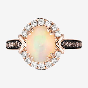 Le Vian Grand Sample Sale® Ring featuring 1  1/5 cts. Neopolitan Opal™, 1/4 cts. Chocolate Diamonds® , 1/3 cts. Nude Diamonds™  set in 14K Strawberry Gold®