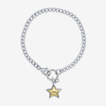 10K Gold Sterling Silver Star Charm Bracelet