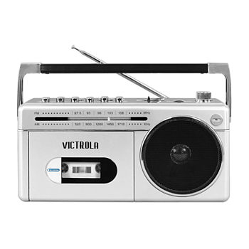 Victrola's Mini Bluetooth Boombox with Cassette Player, Recorder and AM/FM Radio