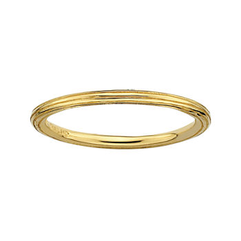 Personally Stackable 18K Yellow Gold Over Sterling Silver Stackable 1.5mm Step-D