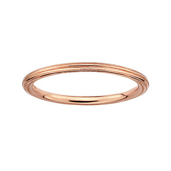 Personally Stackable 18K Rose Gold Over Sterling Silver Stackable 1.5mm Step-Dow