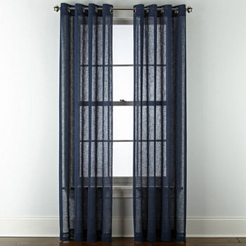 JCPenney Home Bayview Sheer Grommet Top Single Curtain Panel