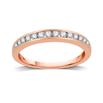Classic Collection 3MM 1/4 CT. T.W. Genuine White Diamond 10K Rose Gold Wedding Band