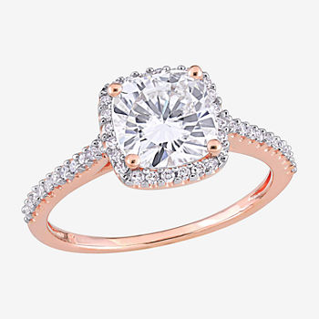 Womens 1/4 CT. T.W. Lab Created White Moissanite 14K Rose Gold Engagement Ring