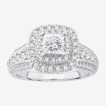 Modern Bride Signature Womens 1 CT. T.W. Genuine White Diamond 14K White Gold Engagement Ring