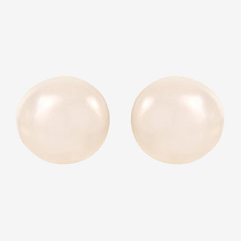 Genuine White Cultured Freshwater Pearl 14K Gold 4.1mm Stud Earrings