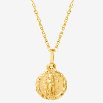 Religious Jewelry Girls 14K Gold Cross Frozen Pendant Necklace