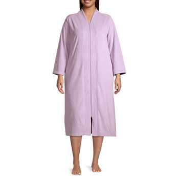 Adonna Womens Plus Long Sleeve Plush Robe