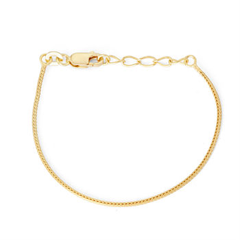 Children's 14K Yellow Gold Over Silver Wheat Chain Bracelet