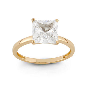DiamonArt® Womens 3 CT. T.W. Lab Created White Cubic Zirconia 10K Gold Engagement Ring