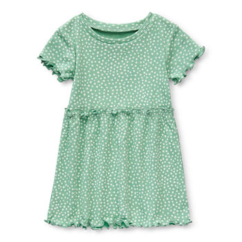 Okie Dokie Baby Girls Short Sleeve Flutter Sleeve A-Line Dress