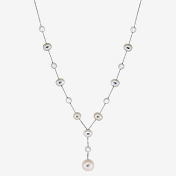 Effy  Womens White Cultured Freshwater Pearl Sterling Silver Y Necklace