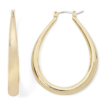 Mixit Gold Tone Oval Hoop Earrings
