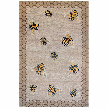 Liora Manne Frontporch Honeycomb Bee Indoor/Outdoor Rug