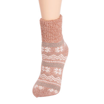 Muk Luks Heat Retainer Thermal Insulated 1 Pair Low Cut Socks Womens