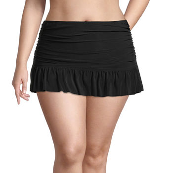 Sonnet Shores Womens Comfort Waistband Swim Skirt Plus