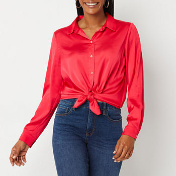Bold Elements Womens Long Sleeve Button-Down Shirt