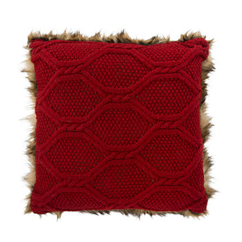 Safavieh Luccia Brown Red Square Throw Pillow