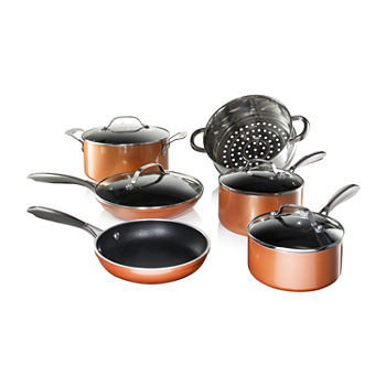 Gotham Steel Copper Cast Textured 10-pc Nonstick Cookware Set
