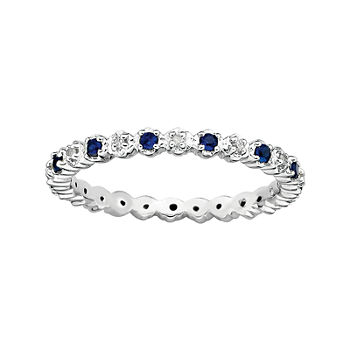 Personally Stackable Lab-Created Sapphire & Diamond-Accent Eternity Ring