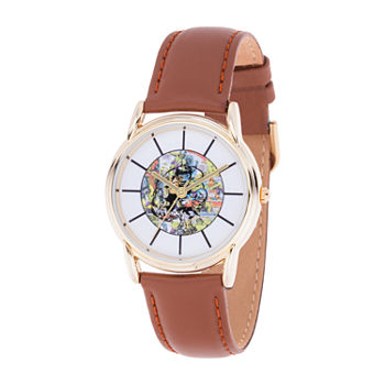 Avengers Hulk Marvel Mens Brown Leather Strap Watch Wma000404