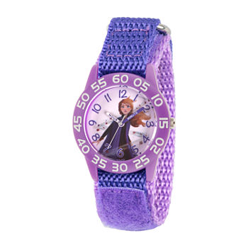 Disney Anna Girls Purple Strap Watch Wds000779