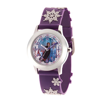 Disney Frozen Girls Purple Strap Watch Wds000807