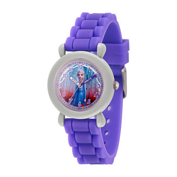 Disney Princess Elsa Frozen Girls Purple Strap Watch Wds000819