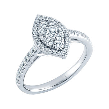 5/8 CT. T.W. Diamond 14K White Gold Marquise Ring