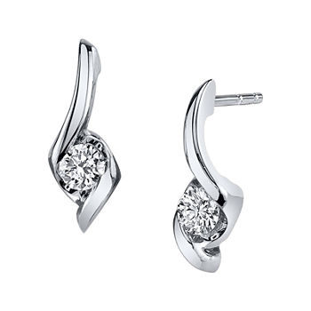 Sirena® 1/2 CT. T.W. Round Diamond 14K White Gold Earrings