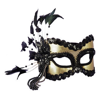 Carnival Black Gold Mask Womens Costume Accessory