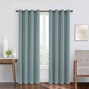 Eclipse Round And Round Woven Blackout Grommet Top Single Curtain Panel
