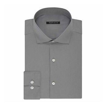 Van Heusen Slim No-Iron Lux Sateen Mens Spread Collar Long Sleeve Dress Shirt