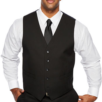 Shaquille O'Neal Xlg Black Mens Stretch Classic Fit Suit Vest - Big and Tall