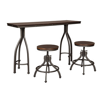 Signature Design by Ashley® Odium 3-Piece Counter Height Dining Table and Bar Stools Set