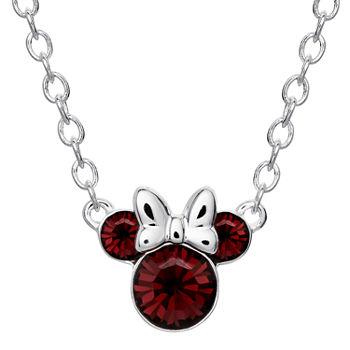 Disney Disney Classics Birthstone Crystal 16 Inch Cable Minnie Mouse Pendant Necklace