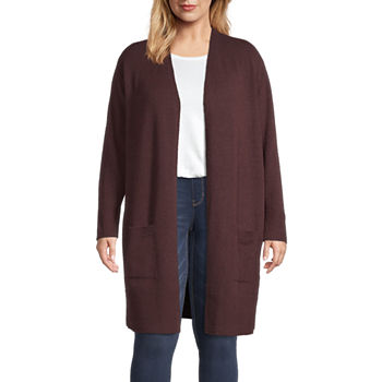 a.n.a Plus Womens Long Sleeve Open Front Cardigan
