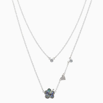 Disney Disney Classics 2-pc. Crystal Pure Silver Over Brass 16 Inch Cable Flower Lilo & Stitch Necklace Set