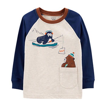 Carter's Toddler Boys Crew Neck Long Sleeve Graphic T-Shirt
