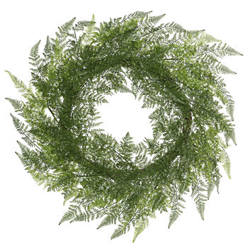 Vickerman 30" Green Lace Fern Wreath Featuring 78 Fronds